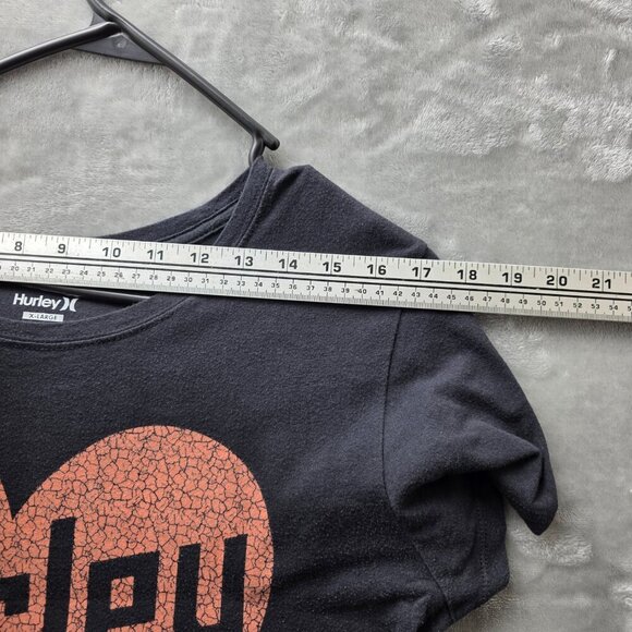 Hurley Womens XL Heart Logo Tee Black Orange - Picture 9 of 9